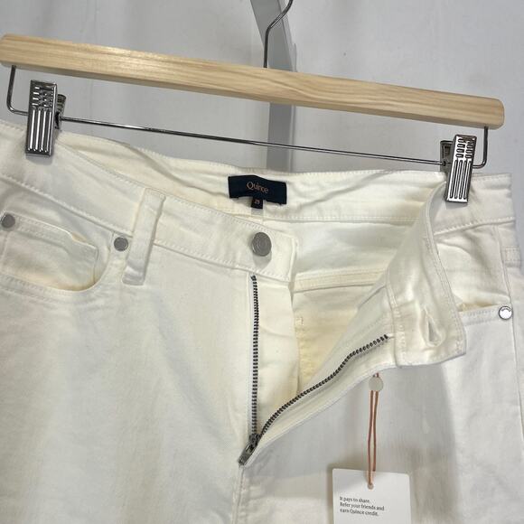 NWT QUINCE Bella Stretch Straight Jeans Organic Cotton Denim Cloud White Size 29 - Picture 6 of 11
